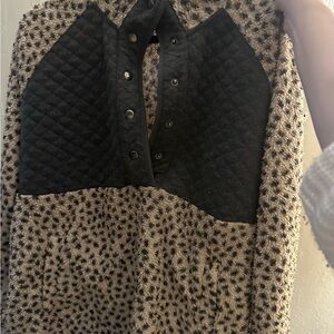 Maurices Tan and White Cowl Neck Sweater with Quilted Design